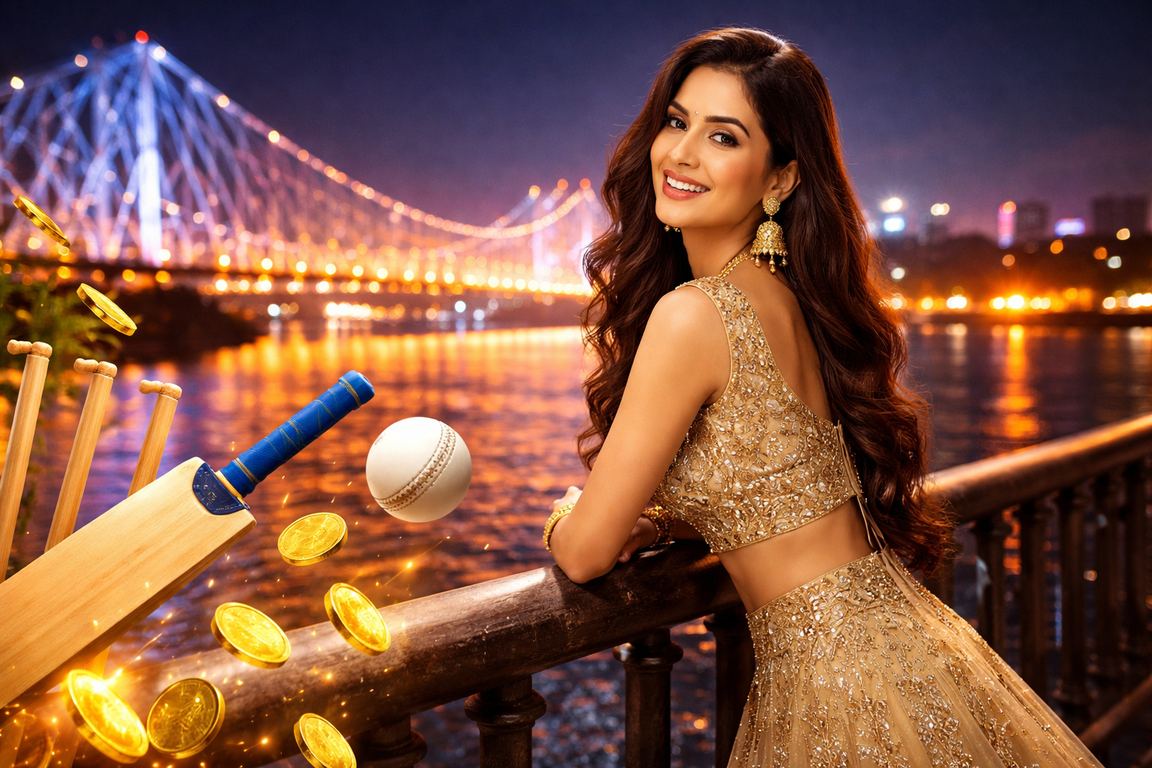 Cricket betting culture in Kolkata with Howrah bridge backdrop